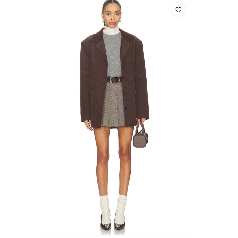 Urban Outfitters Brown Houndstooth Pleated Mini Skirt Medium Preppy Academic